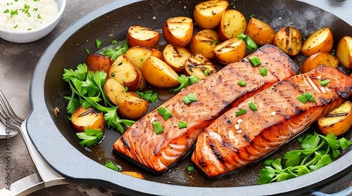 Grilled salmon - ai generated