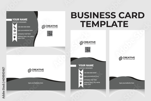 Clean and creative professional business card template design with portrait and landscape orientation. Modern or business card horizontal and vertical layout.