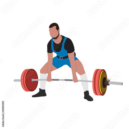 Powerlifter or deadlifting champion lifting flat style vector image