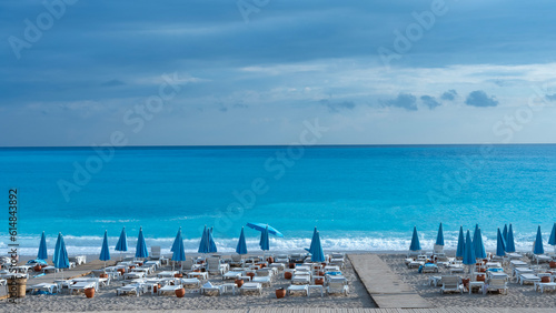 blue sea and cloudy sky