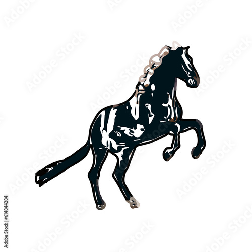Color sketch of a horse with transparent background