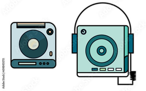 Portable audio cd compact disk player vector image