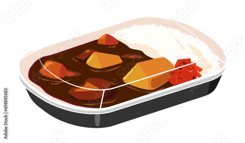 使い捨て容器のオーソドックスなカレーライス