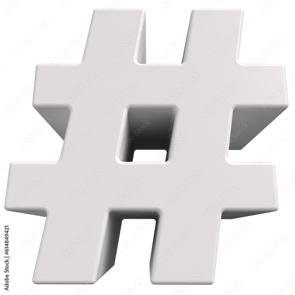 Obraz premium 3d rendered hash sign