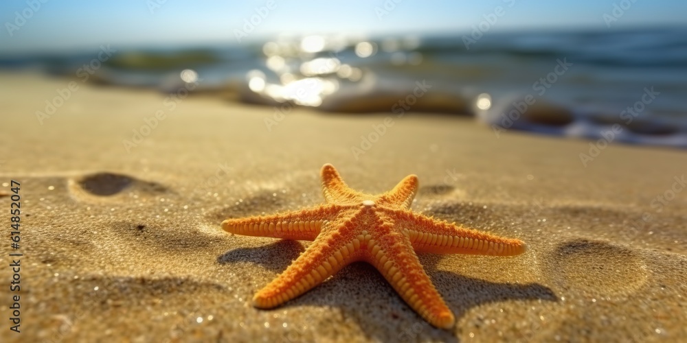 AI Generated. AI Generative. Sea navy nautical marine starfish beach island sand ocean vacation relax sun vibe. Graphic Art AI Generated. AI Generative. Sea navy nautical marine starfish beach island sand ocean vacation relax sun vibe. Graphic Art