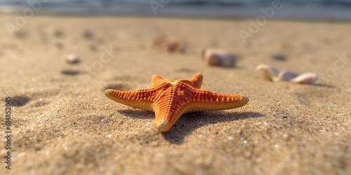 AI Generated. AI Generative. Sea navy nautical marine starfish beach island sand ocean vacation relax sun vibe. Graphic Art