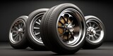 isolated car tires or wheels, generative ai