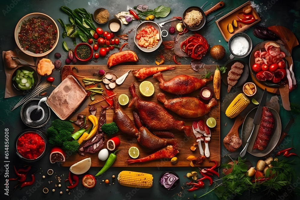 A Culinary Journey through a Variety of Barbecue Delicacies. Generative AI A Culinary Journey through a Variety of Barbecue Delicacies. Generative AI