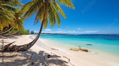idyllic landscape of tropical beach in summer