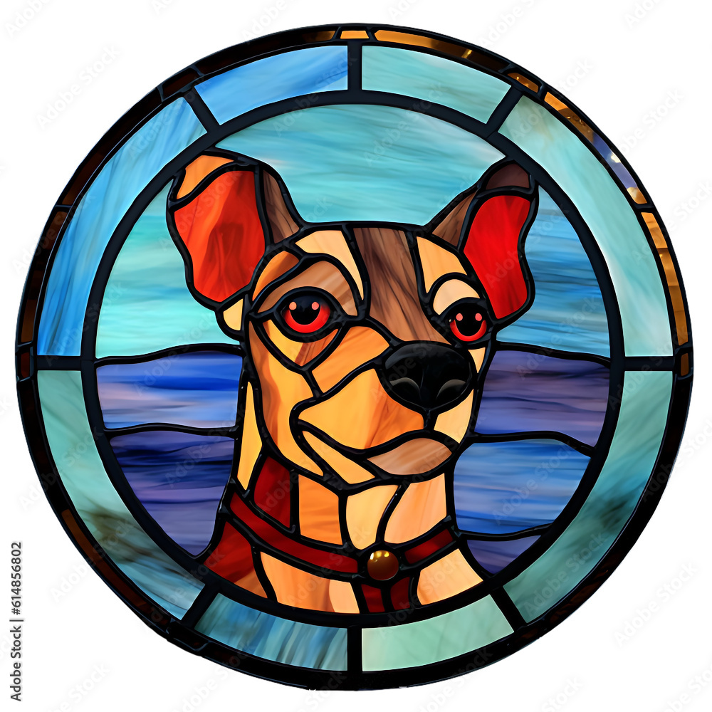 Chihuahua portrait stained glass style