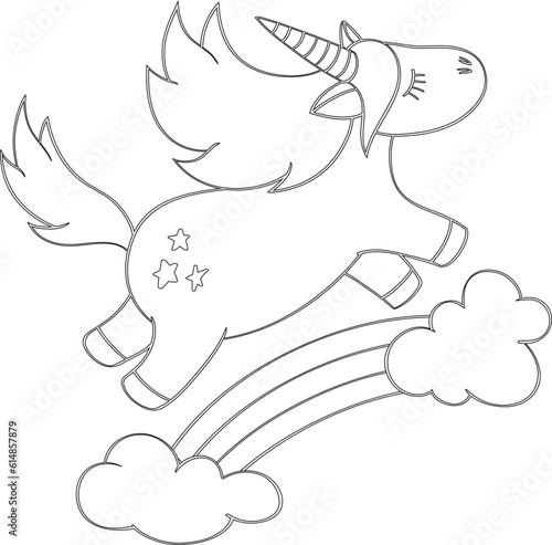 Cartoon Unicorn Vector Graphic