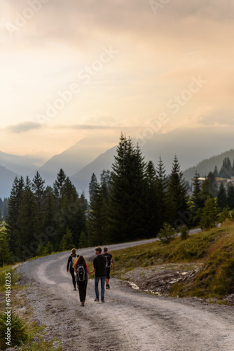 hiking in the mountains