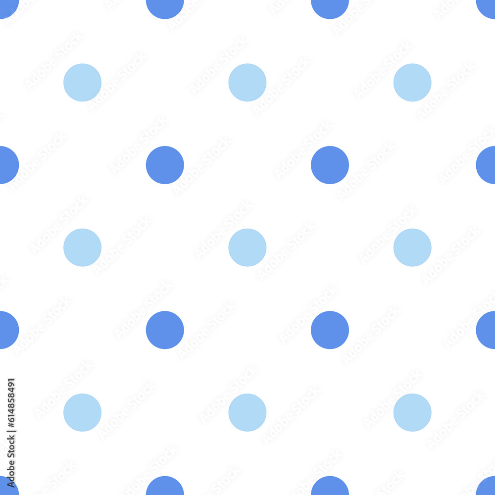 Blue and White Large Polka Dots Pattern Repeat Background