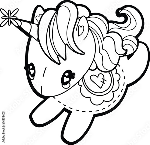 Cartoon Unicorn Vector Graphic