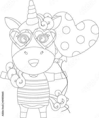 Cartoon Unicorn Vector Graphic