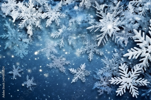 Snow texture Snowflakes , macro close-up. Christmas background concept. High quality illustration. AI Generative © Elena