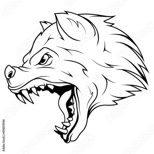Wolverine. Vector illustration of a sketch angry forest animal.