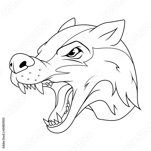 Badger. Vector illustration of a sketch wild animal. Angry brock