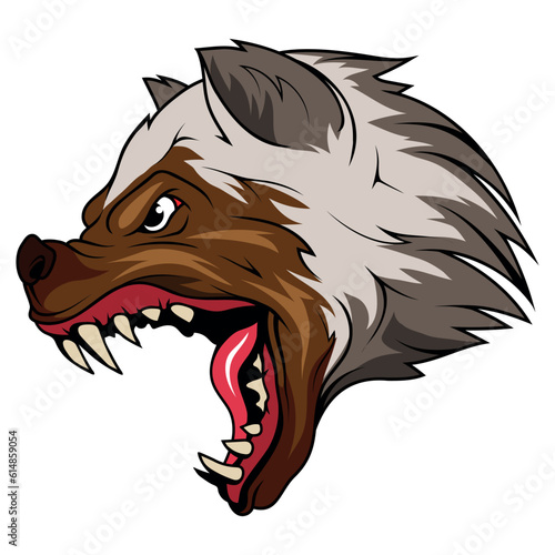 Wolverine. Vector illustration of a angry forest animal.