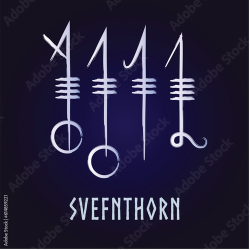 Hand drown full editable norse symbol for sweet dreams and protection.