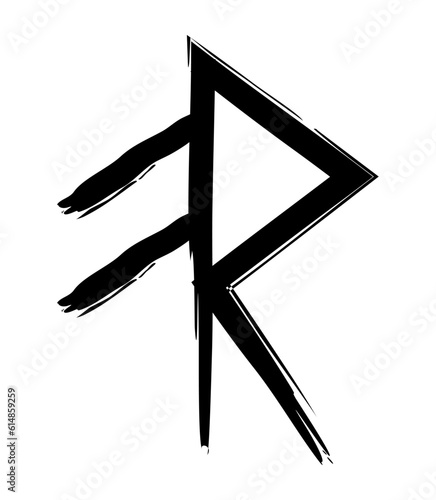 Hand drown full editable norse symbol for energy.
