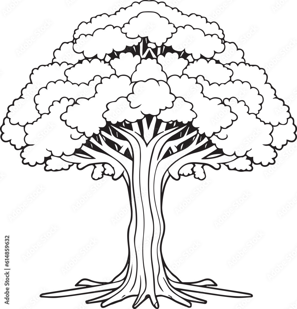 Vetor De Coloring Book Page With Tree Coloring Page Outline Of A Cute vetor-de-coloring-book-page-with-tree-coloring-page-outline-of-a-cute