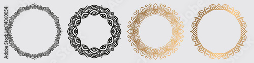 decorative round frames design, round mandala circle art.