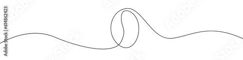 Coffee bean icon line continuous drawing vector. One line Coffee bean icon vector background. Coffee bean icon. Continuous outline of a Coffee bean icon.