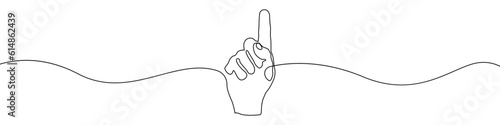 Hand sign icon line continuous drawing vector. One line Fingers icon vector background. Forefinger icon. Continuous outline of a Forefinger icon.