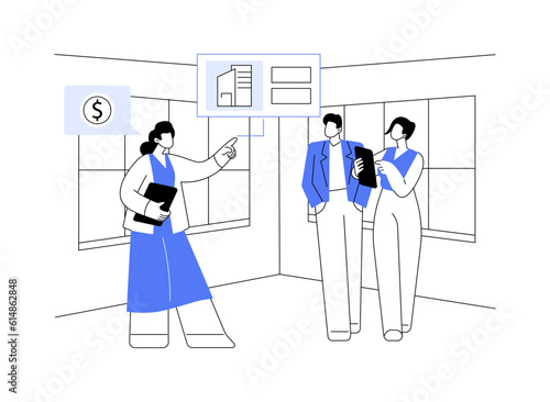 Real estate agent abstract concept vector illustration.
