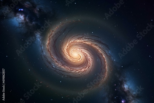 A spiral galaxy in space. Generative AI