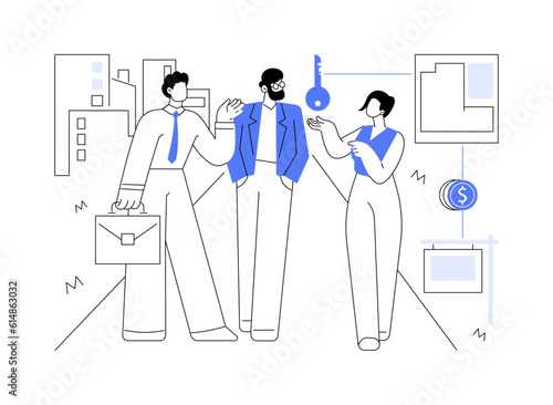 Buying land abstract concept vector illustration.