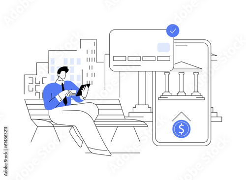 Business credit card abstract concept vector illustration.