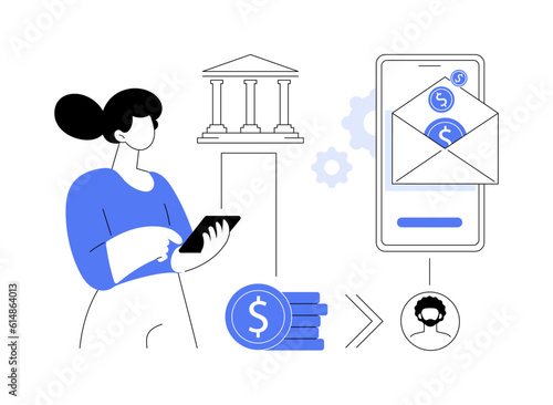 Money transfer abstract concept vector illustration.
