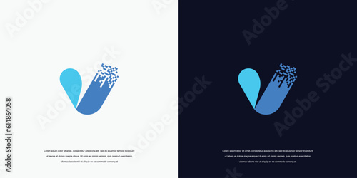 Logo initial v logo modern design concept