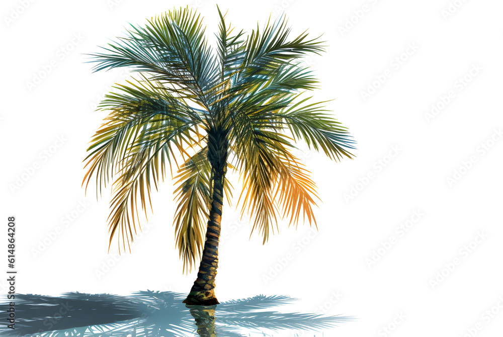 Obraz premium palm tree or leaf illustration isolated on white generative ai