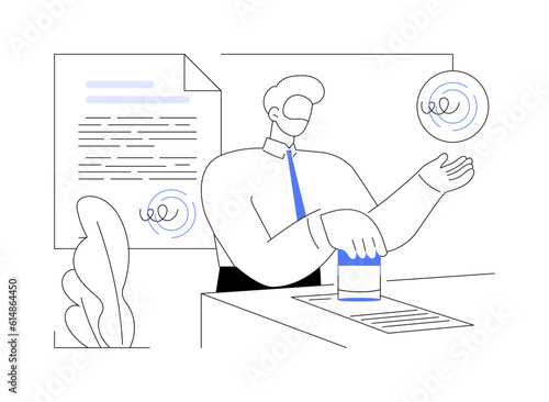 Notary public service abstract concept vector illustration.