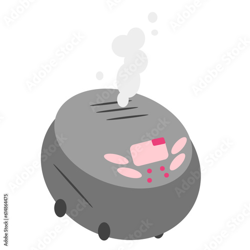 Gray multicooker with pink display