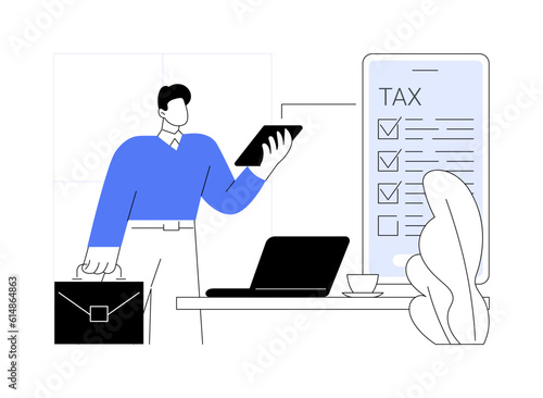 Tax filing app abstract concept vector illustration.