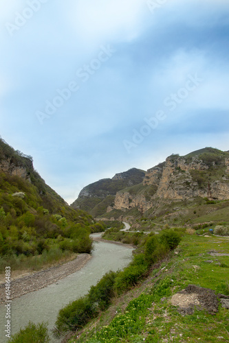 Kabardino-Balkarian Republic, Russia. Beautiful summer landscape of Caucasus mountain. Travel nature panorama