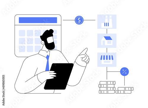 Value added tax system abstract concept vector illustration.
