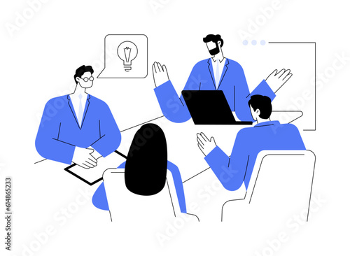 Executives meeting abstract concept vector illustration.