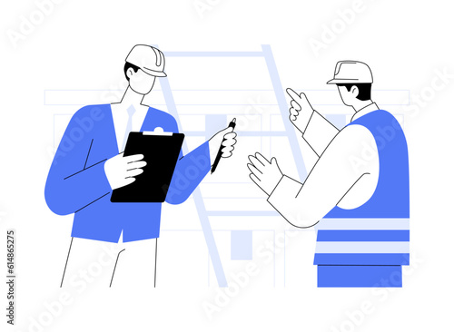 Meeting with supervisor abstract concept vector illustration.