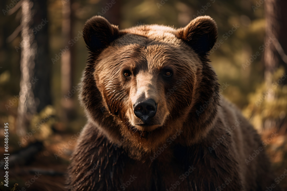 Brown Bear in the Forest. Generative AI Brown Bear in the Forest. Generative AI