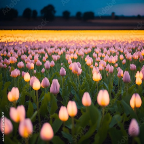 photo tulip field in spring