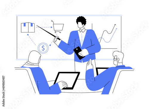 Sales training abstract concept vector illustration.
