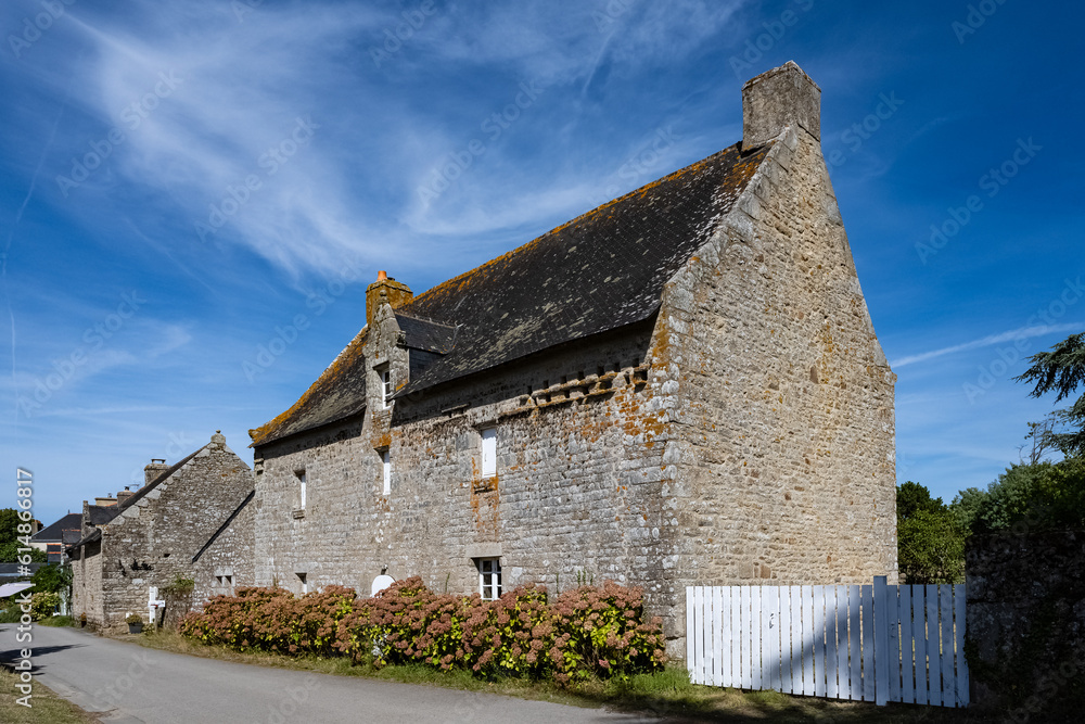 Arz island in the Morbihan gulf, France, a typical house in the village
