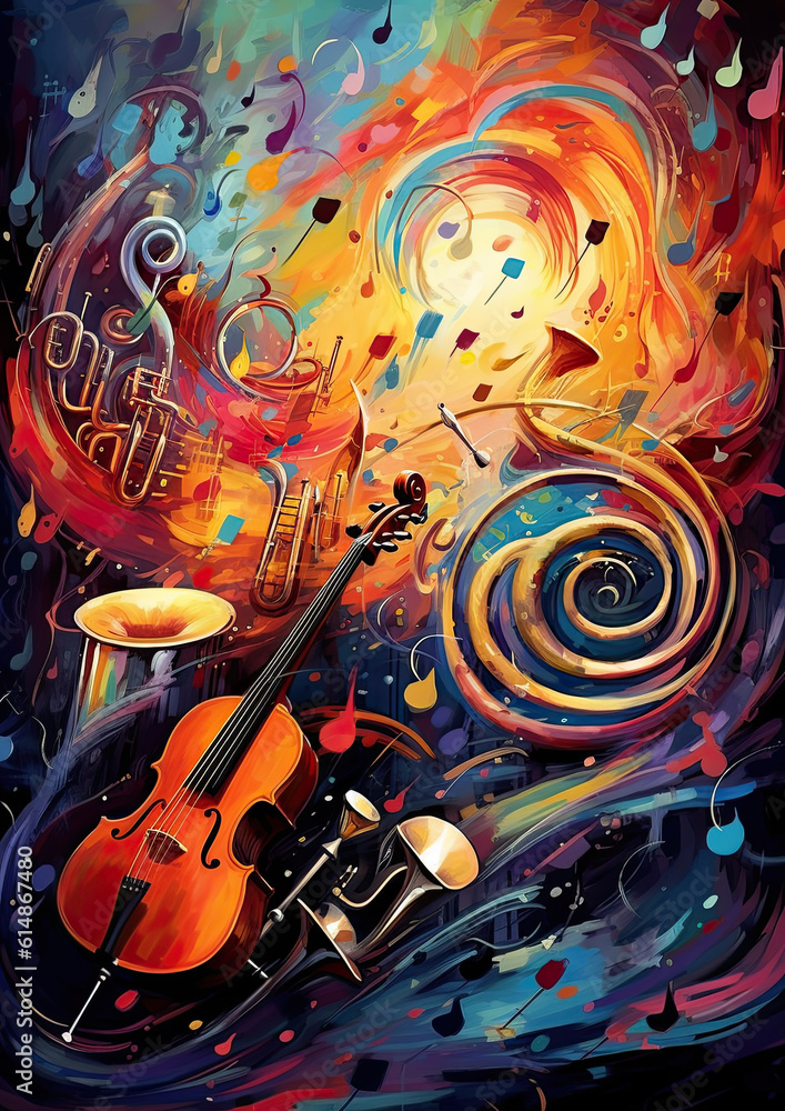 In a captivating photograph, a whirlwind of musical notes and instruments takes center stage, celebrating International Music Day and Universal Music Day. In a captivating photograph, a whirlwind of musical notes and instruments takes center stage, celebrating International Music Day and Universal Music Day.