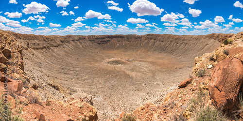 Meteor Crater in the desert of Arizona, Famous Tourist Attraction and Geological Site