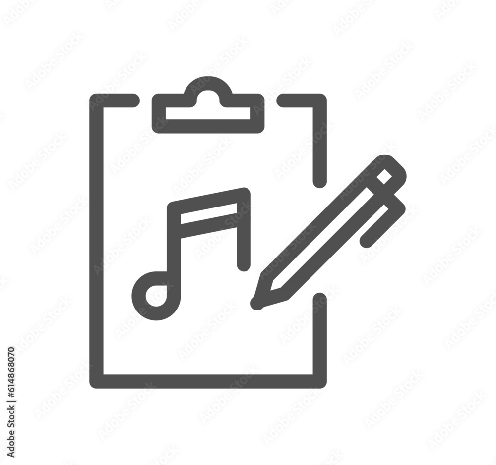 Music related icon outline and linear vector. Music related icon outline and linear vector.